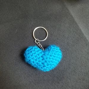 NEW handmade blue heart keychain!